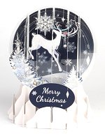 Reindeer Silhouette<br>2015 Pop-Up Snow Globe Card
